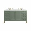 James Martin Vanities Chicago 60in Double Vanity, Smokey Celadon w/ 3 CM Arctic Fall Top 305-V60D-SC-3AF